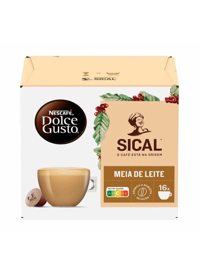 Dolce Gusto Nescafe Sical Meia De Leite -  Compatible - 16 Capsules - Image 1