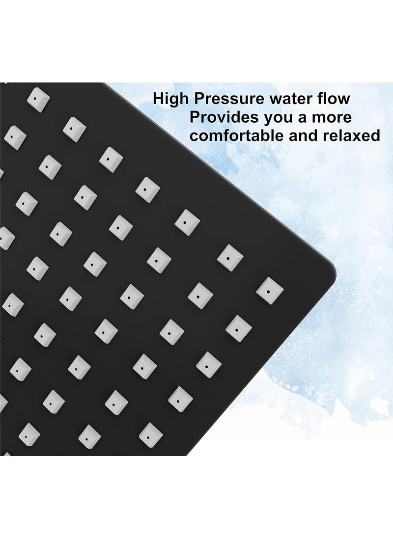 FOSSA Fossa 8 Inch Rainfall Shower Head Fixed Shower Head 304 Stainless Steel Rain Showers Overhead Wall Mounted (OHS-1201Black)  - Image 3
