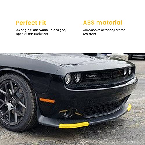 Hoolcar Front Bumper Lip Splitter Protector Front Shovels Cover for 2015-2021 Dodge Challenger Scat Pack R/T GT SRT Plus, Yellow, 2PCs - Image 5