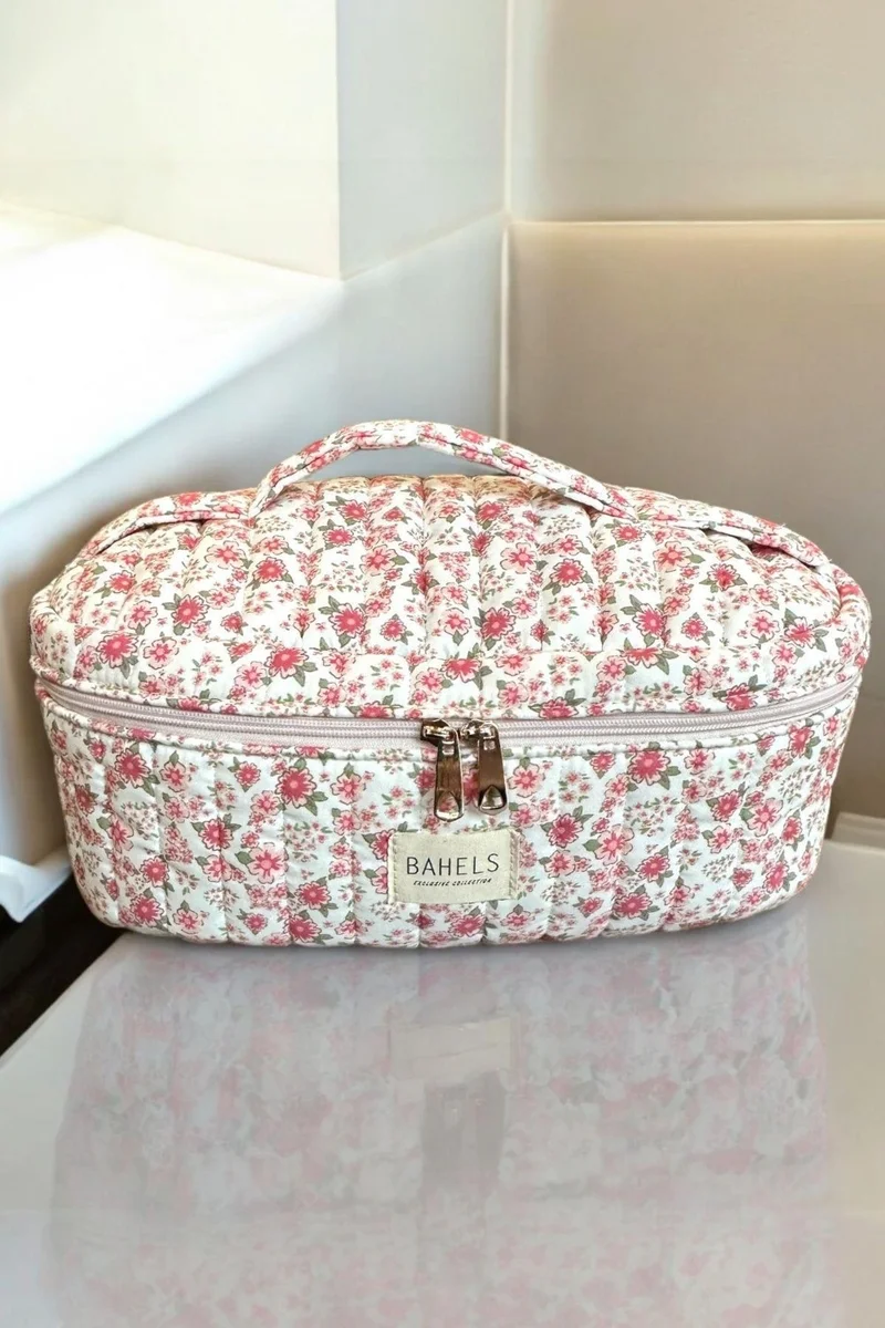 Bahels Pinterest Pattern Crispy Flower Compartment For All Hair Styling Xl Size Bag Travel Bag