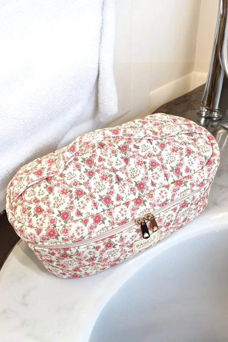 Bahels Pinterest Pattern Crispy Flower Compartment For All Hair Styling Xl Size Bag Travel Bag