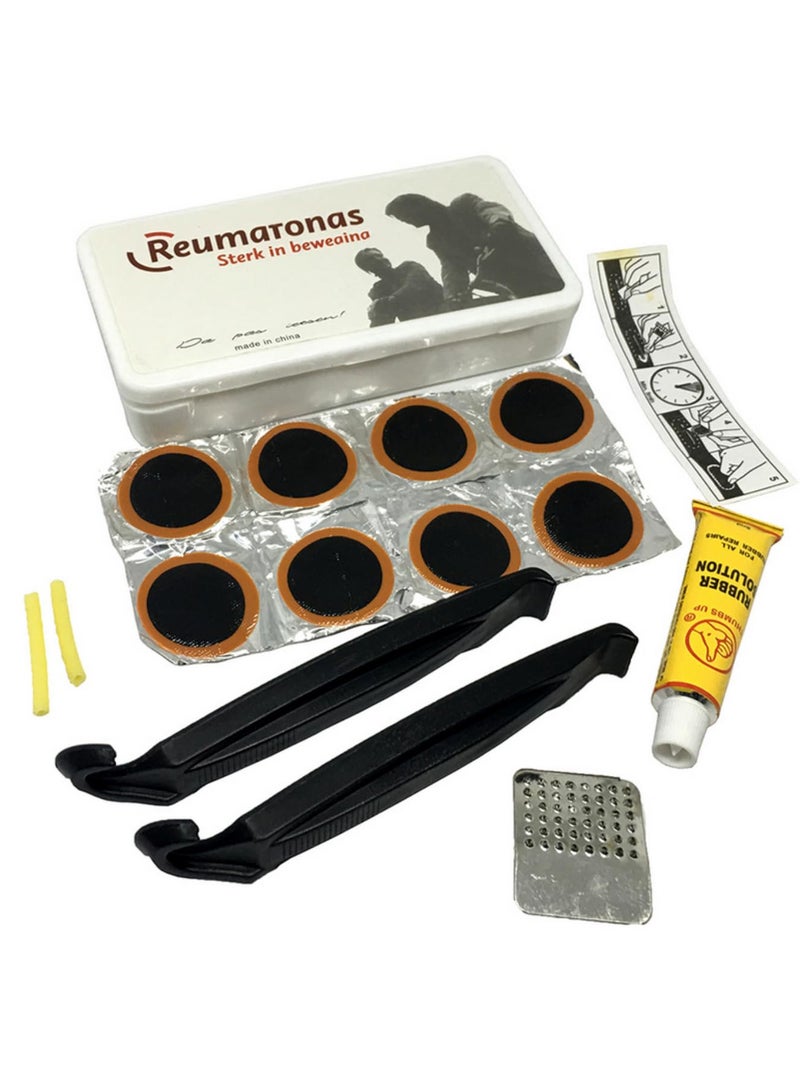 Generic Portable Bicycle Tire Repair Kit with Rubber Patch Glue and Lever Set for Bike MTB Moto Cycling Flat Tire Fix Tools Emergency Roadside Repair Kit  - Image 1