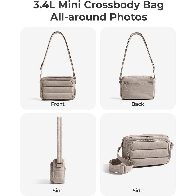 Crossbody Bags for Women: Quilted Light Pink Puffer Tote with Adjustable Strap, RFID Blocking Slots, Travel-Friendly Small Handbag Wallet - Image 5