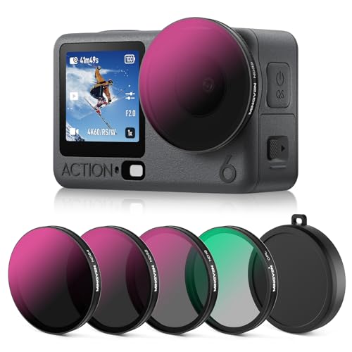 MINGVEN Osmo Action 6 ND Filter Set with Lens Silicone Cover SnapOn CPL ND Filters for DJI Osmo Action 6 Accessories 4 Pack CPL ND16 ND32 ND64 - Image 1