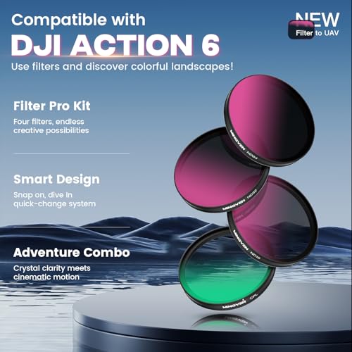 MINGVEN Osmo Action 6 ND Filter Set with Lens Silicone Cover SnapOn CPL ND Filters for DJI Osmo Action 6 Accessories 4 Pack CPL ND16 ND32 ND64 - Image 3