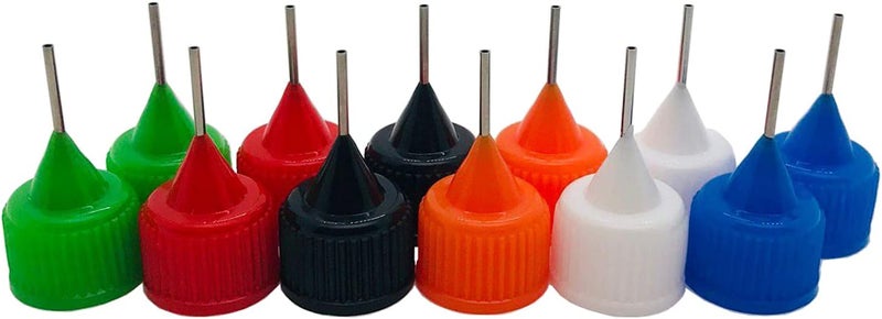 MYYZMY 18 Pcs Precision Tip Applicator Bottles, 0.5 Ounce Translucent Glue Bottles, with 2 Funnel for Paper Quilling DIY Craft, Multicolor Lids - Image 4