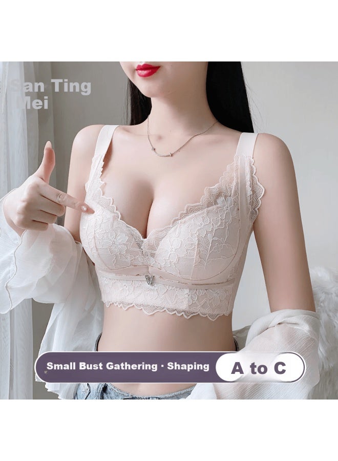GRACEWELL Tingmei Shaping Bra For Women, Small Chest, Push-up, Side Support, Anti-sagging, Wireless Lace Bra - Image 1