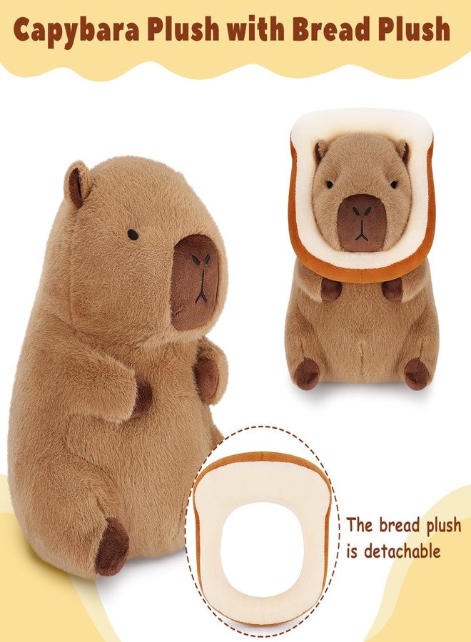 Achwishap Capybara Plush,Cute Plushies Capybara Stuffed Animal,Soft Capybara Plush Toys,Kawaii Plush Stuffed Toys with Wearable Bread Plushies Gifts for Kids Adults Birthday(Capybara Bread,12”) - Image 4