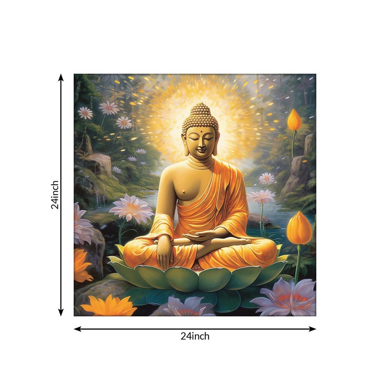 Olive Tree Buddha Wall Art Canvas Painting for Home Drawing Room Office Hotels DecorWooden Frame with Modern Style Hanging Art Perfect for Wedding Anniversary Gift SIze 24x24 Inch - Image 4