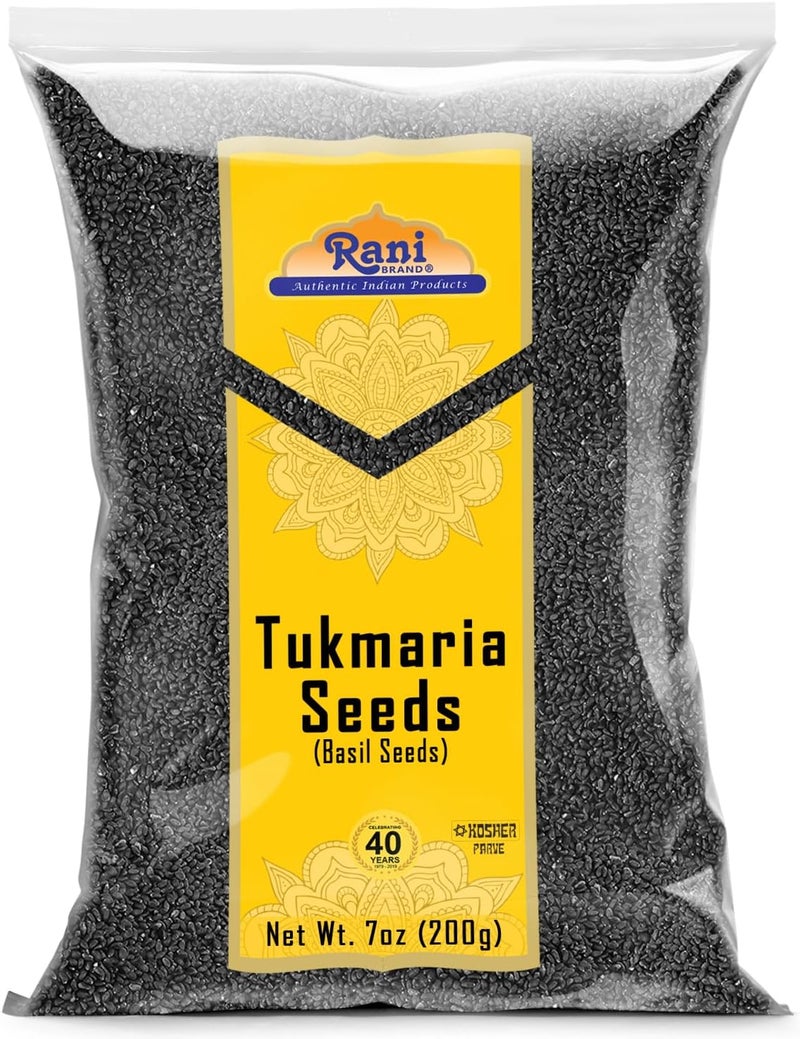 Rani Brand Tukmaria Seeds (Basil Seeds) - 7oz (200g) - Kosher and Natural - Image 1