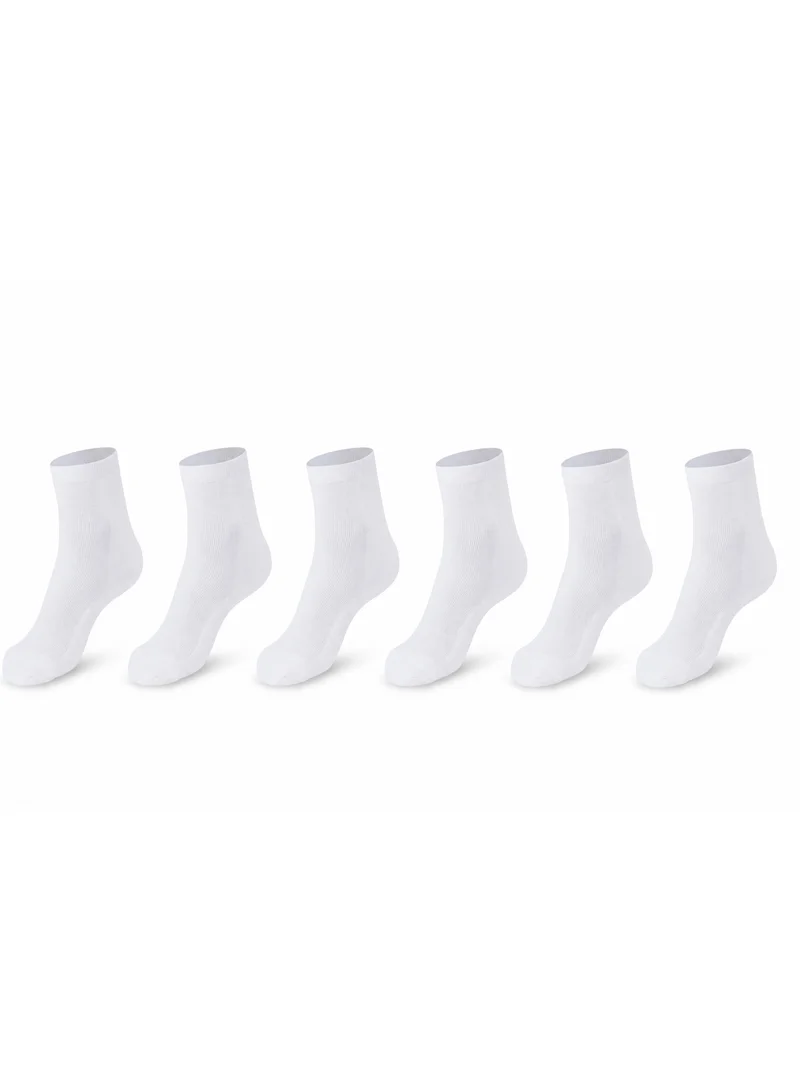 Mens Cotton-blended Low cut Sneaker Socks (PACK OF 6) Double cushioned Sole, Ultra-Soft touch, Secure Gentle Grip, Reinforced stitch, Skin Friendly - WHITE