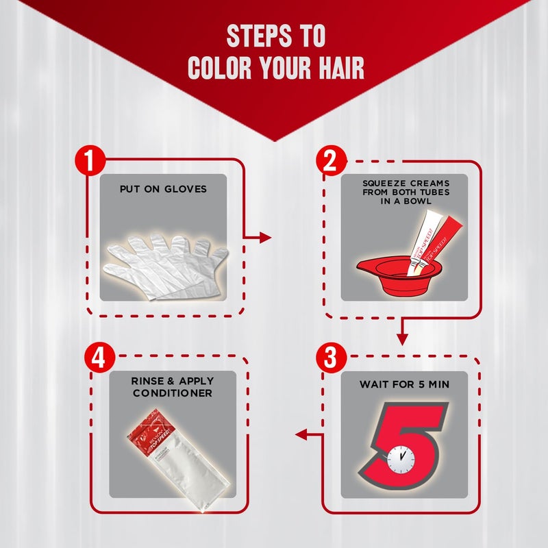 Revlon Top Speed Hair Color for Men Natural Black Infused with Mother of Pearl and Ginseng Root extract for Intense Conditioning 100 Grey Coverage in 5 Minutes Shiny Nourished Hair - Image 5