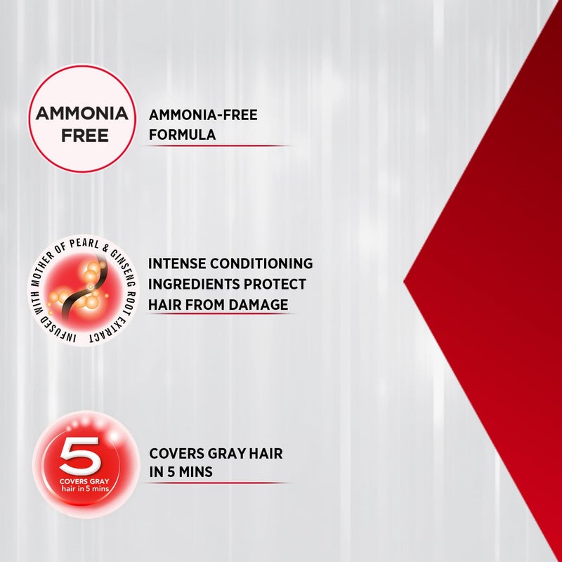 Revlon Top Speed Hair Color for Men Natural Black Infused with Mother of Pearl and Ginseng Root extract for Intense Conditioning 100 Grey Coverage in 5 Minutes Shiny Nourished Hair - Image 4