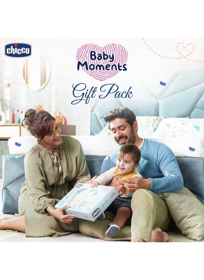 Chicco Baby Moments Baby Essentials Gift Pack (Blue) With 5 Baby Skin & Haircare Products | Phenoxyethanol Free  - Image 2