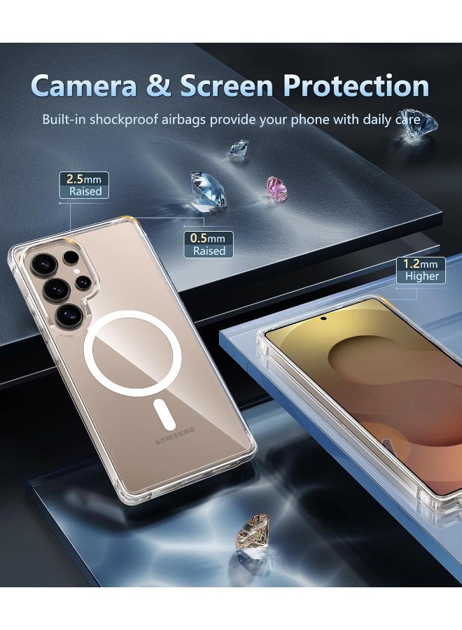 Samsung Galaxy S25 Ultra Case with Privacy Screen Protector | 2-in-1 Bundle, MagSafe-Compatible Rugged Shockproof Cover, Anti-Yellowing Clear Bumper Case, Anti-Scratch  Anti-Fingerprint Design - Image 5