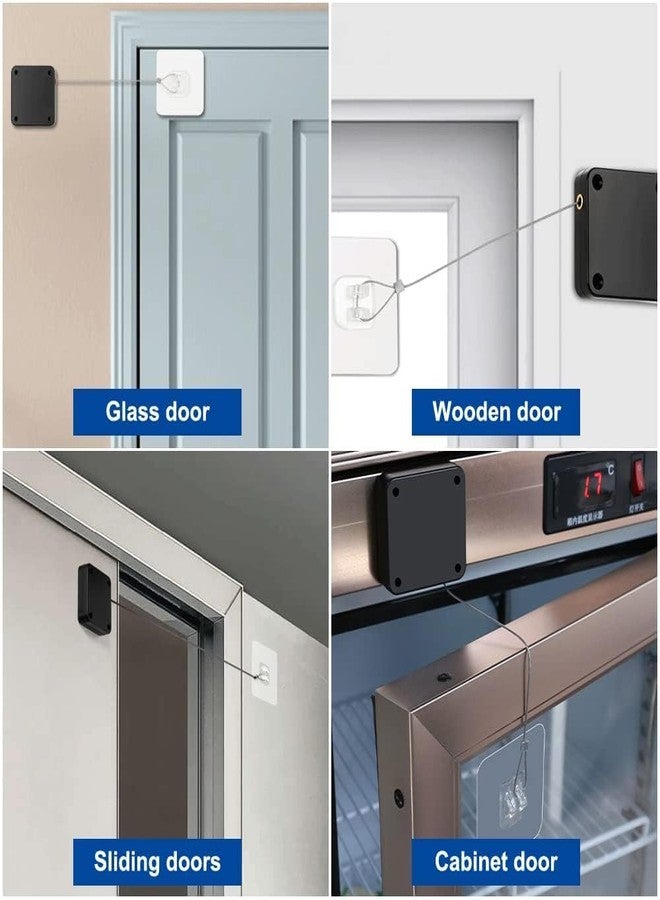 Kadaon Punch-Free Automatic Sensor Door Closer, Residential Sliding Screen Door Controler, Commercial Multifunctional, Automatic Door Closing with Steel Drawstring [ Pack of One ] - Image 4