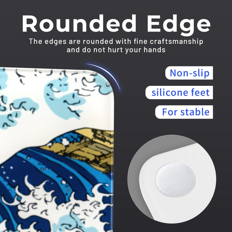 GMKWTL XVX Glass Mouse Pad for Gaming, Black Coral Sea Hard Gaming Mousepad, Professional Large Mouse Mat 410mm*310mm, Special Glass Surface with Improved Precision and Speed - Image 5