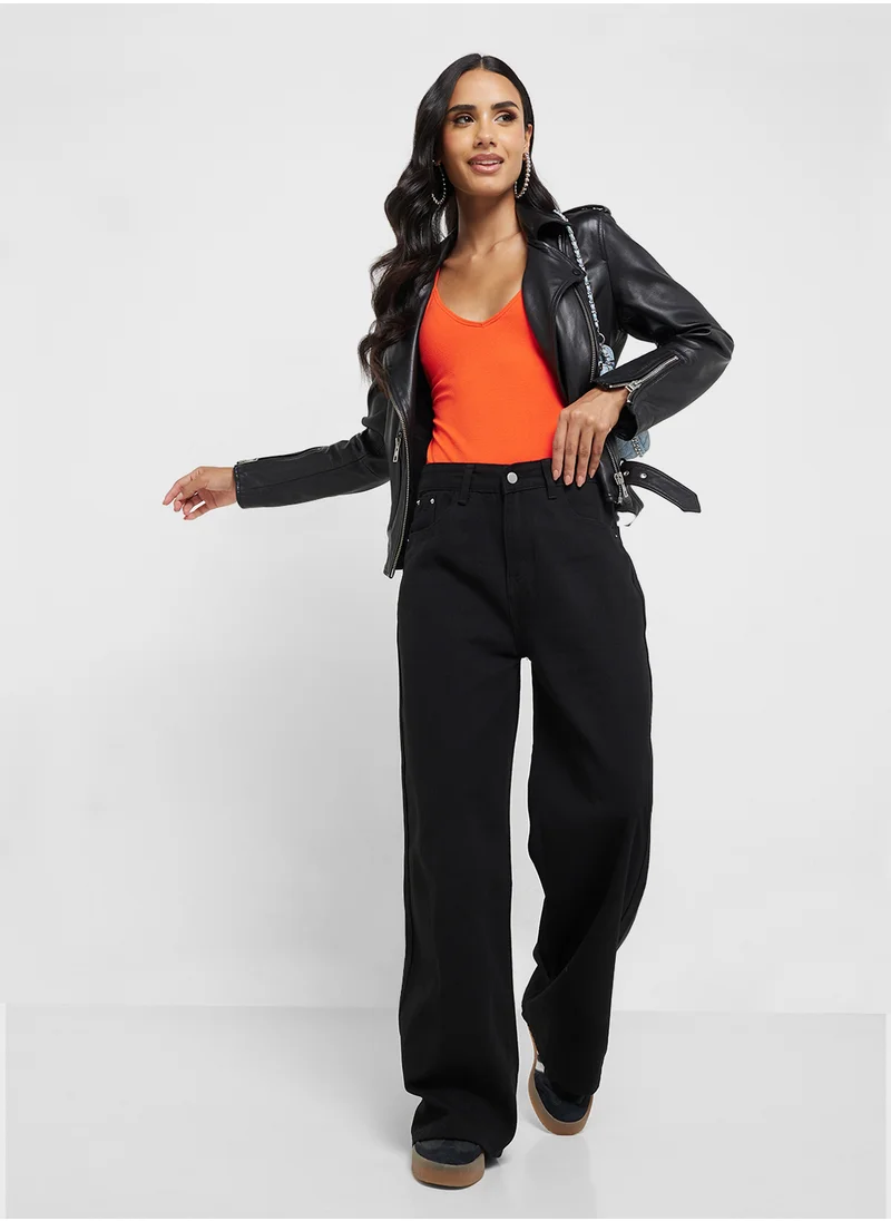 Ginger Mid Rise Straight Fit Jeans