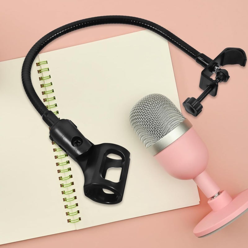 Gooseneck Flexible Microphone Stand with Universal Desk Mount, Adjustable Hose Mic Holder for Video Live Streaming and Podcasting, Compatible Microphone Arm for Studio Use - Image 3