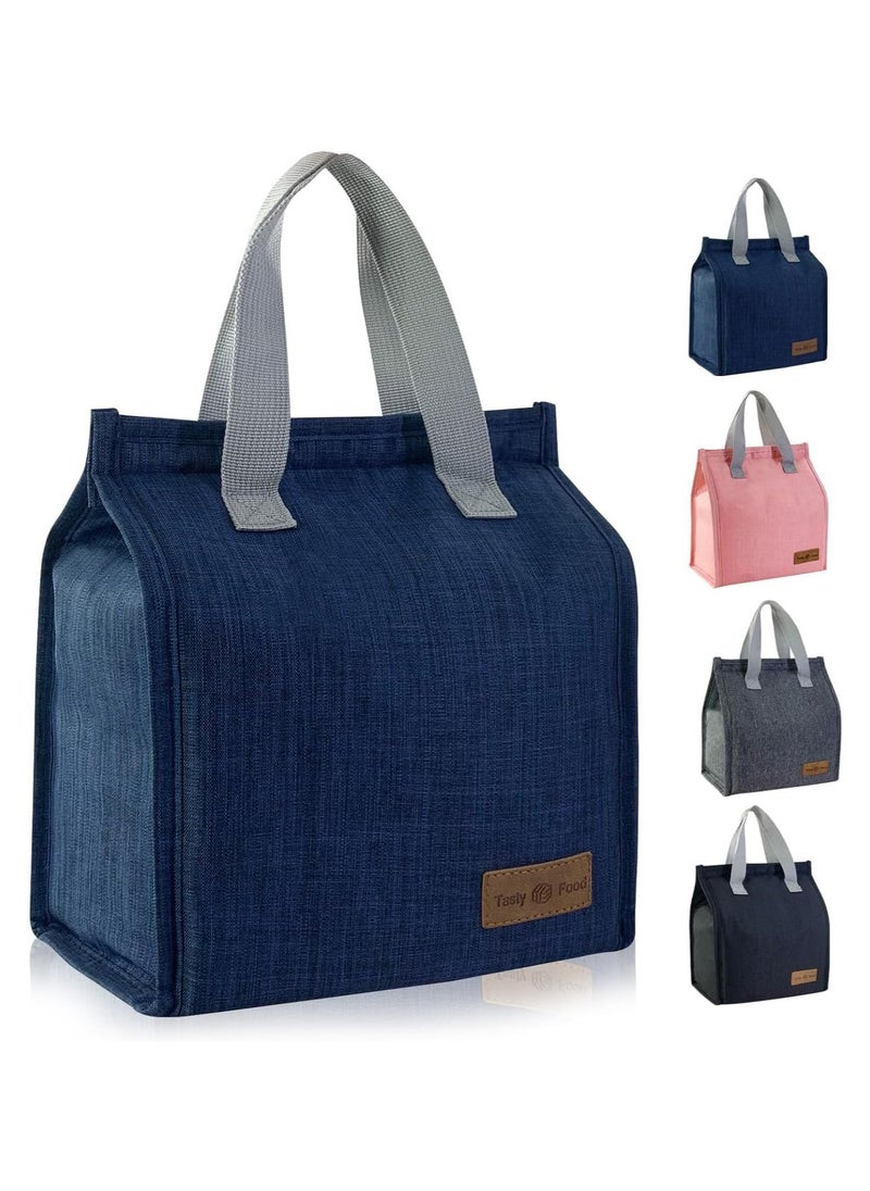 Hihonor Lunch Bag, Insulated Lunch Bag for Women Men Kids, Reusable Insulated Lunch Bag, Leakproof Simple Bento Lunch Tote, Lunch Bag Insulated, for Office, Work, School, Picnic or Travel (Blue)  - Image 1