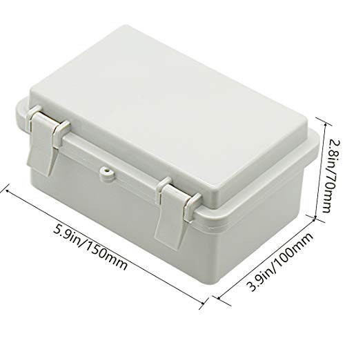 Zulkit IP65 Waterproof ABS Plastic Electrical Box - Hinged Shell, 2 Cable Glands, 5.9 x 3.9 x 2.8 inch - Image 2