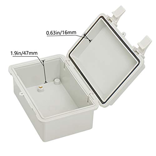 Zulkit IP65 Waterproof ABS Plastic Electrical Box - Hinged Shell, 2 Cable Glands, 5.9 x 3.9 x 2.8 inch - Image 4