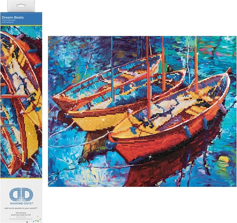 DIAMOND DOTZ Painting, Beginner Kit, Dream Boats, 47 x 38cm