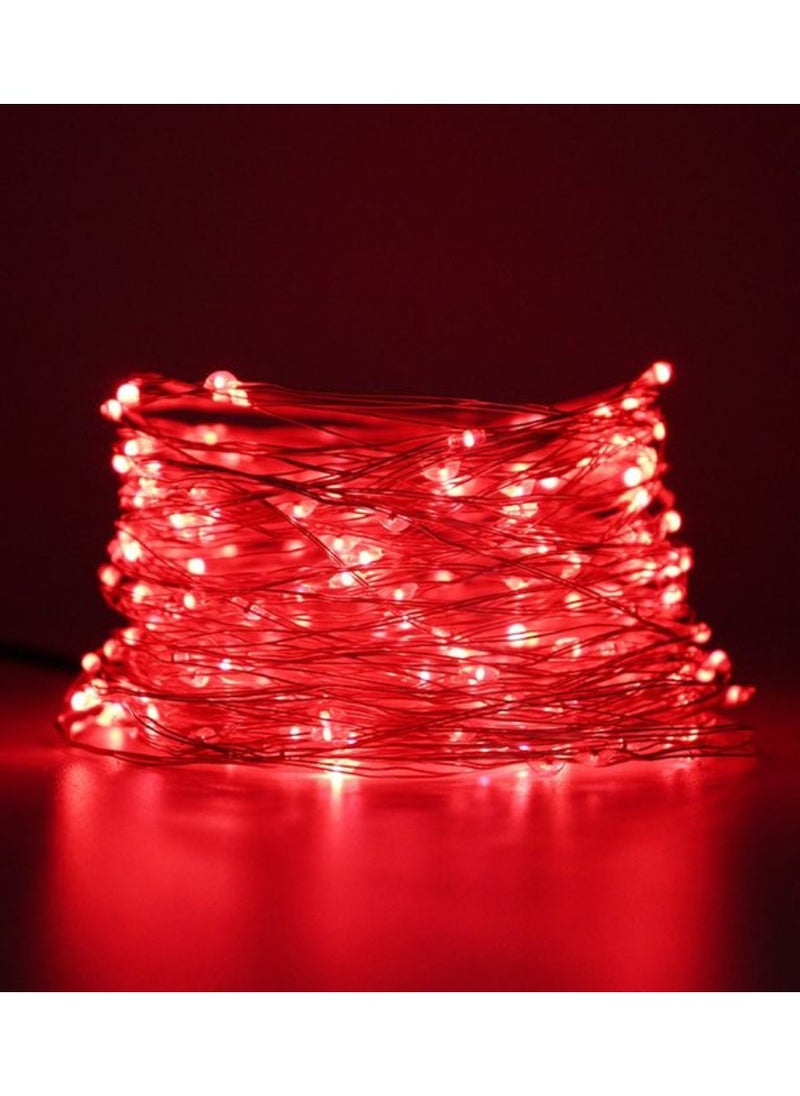 Yuwell Fairy Light Battery Operated Waterproof Starry Firefly Copper Wire String Light 5M 50 Led For Wedding Party Home And Garden Decorations Red  - Image 2
