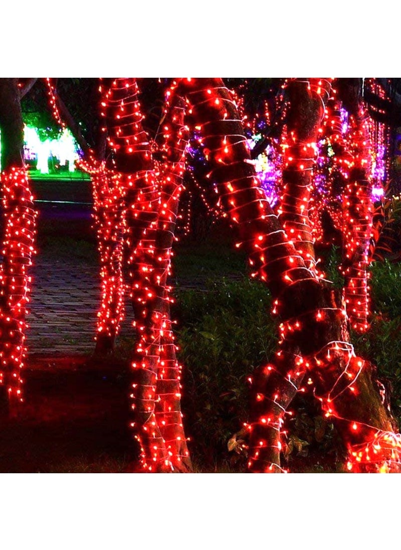 Yuwell Fairy Light Battery Operated Waterproof Starry Firefly Copper Wire String Light 5M 50 Led For Wedding Party Home And Garden Decorations Red  - Image 3