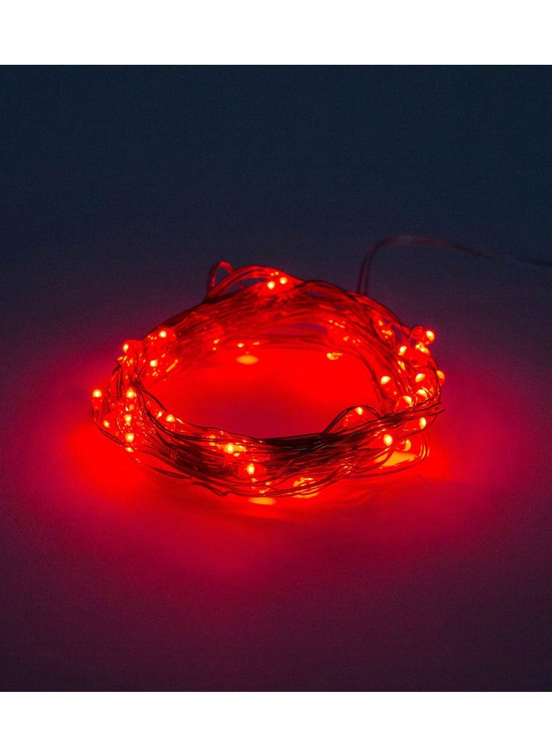Yuwell Fairy Light Battery Operated Waterproof Starry Firefly Copper Wire String Light 5M 50 Led For Wedding Party Home And Garden Decorations Red  - Image 4