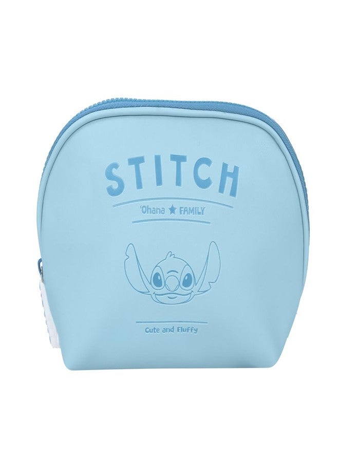 MINISO Stitch Shell Cosmetic Bag, Makeup Bag with Zipper, Travel Toiletry Bag for Women - Image 1