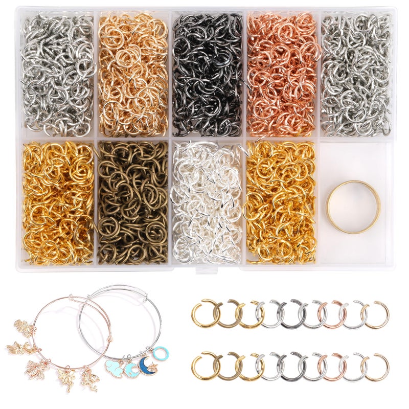 Gmma 6 mm Jump Rings for Jewelry Making 7 Colors 1800 Pcs Stainless Steel Jump Rings with OpenClose Tools for Necklace Bracelet Repair Keychains Jewelry Making Supplies6mm024