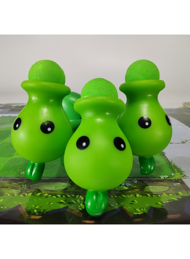 Plant Vs. Zombie Soft Glue Triple Shooter Large Three Pea Doll Pirate Deep Sea Giant Toy-Color:Large Size: Hard Triple Shooter + 3 Bullets