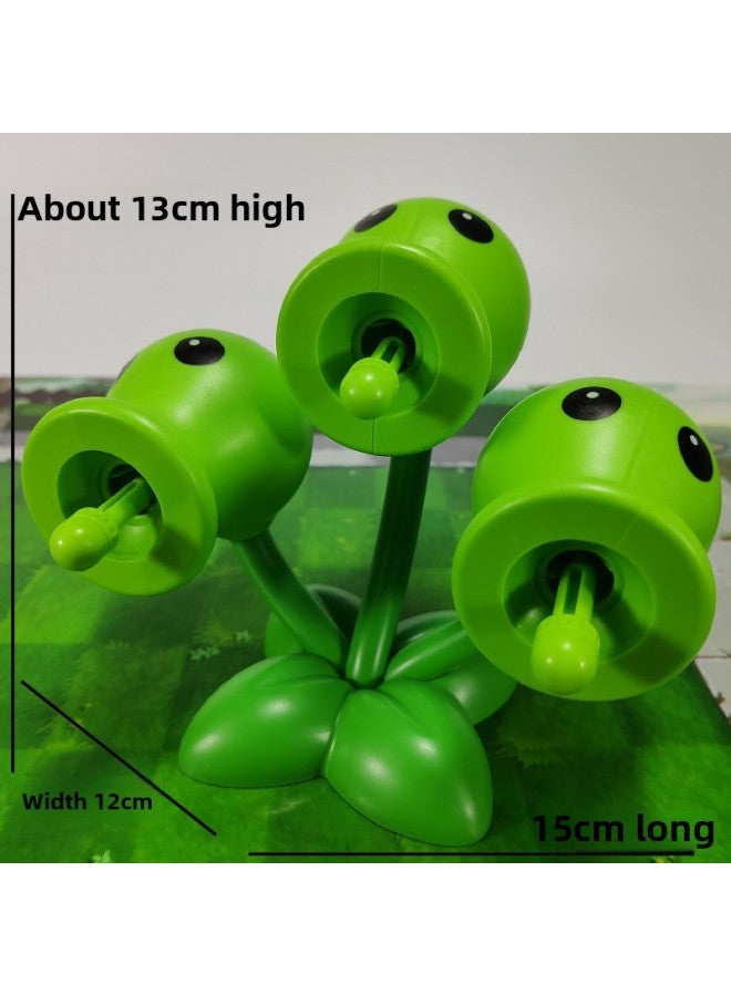 Plant Vs. Zombie Soft Glue Triple Shooter Large Three Pea Doll Pirate Deep Sea Giant Toy-Color:Large Size: Hard Triple Shooter + 3 Bullets
