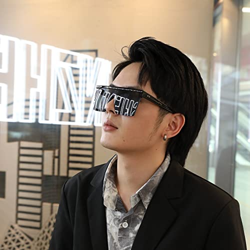 FEISEDY Oversized Sunglasses Mens Womens Flat Top Square Trendy Visor Shades UV400 B2470 - Image 3