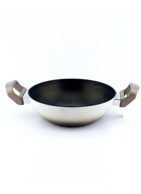 Granite deep frying pan with non-stick coating beige color 26 cm