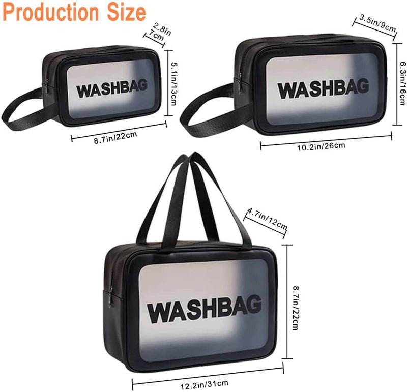 3-Piece Waterproof Travel Makeup Bag Set for Women - Image 2