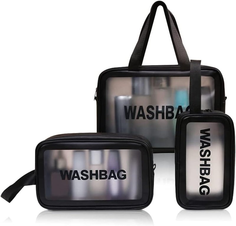 3-Piece Waterproof Travel Makeup Bag Set for Women - Image 1
