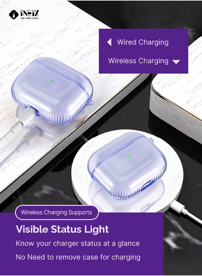 INEIX - Transparent Silicone Case Cover For Apple AirPods 3 (3Rd Greneration) 2021 - Purple - Image 1