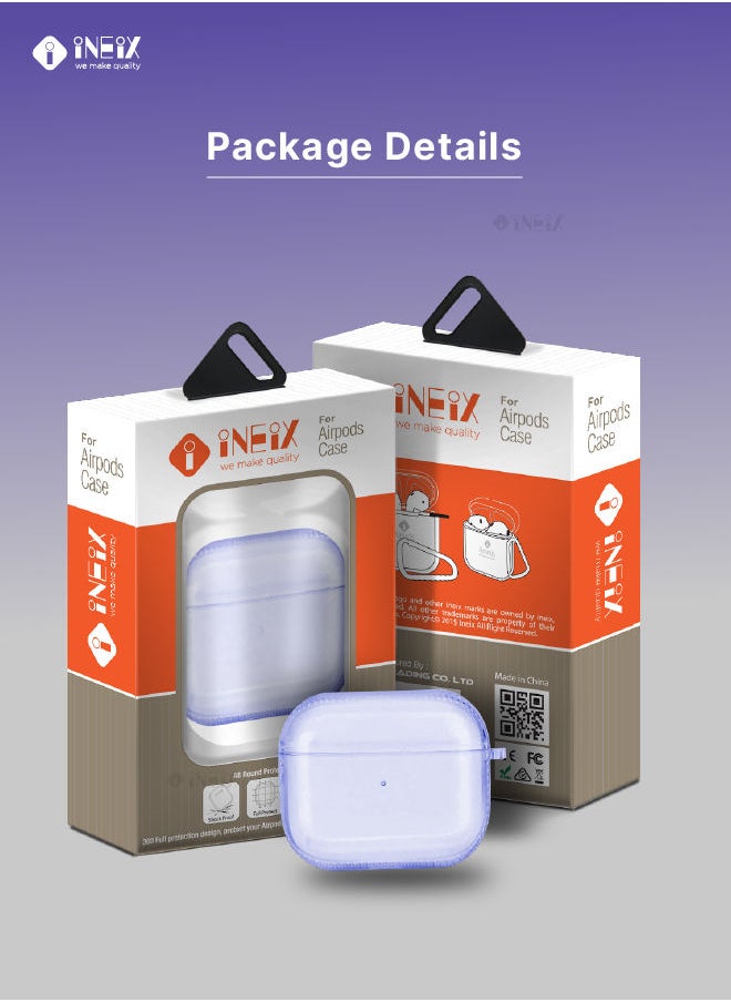 INEIX - Transparent Silicone Case Cover For Apple AirPods 3 (3Rd Greneration) 2021 - Purple - Image 1