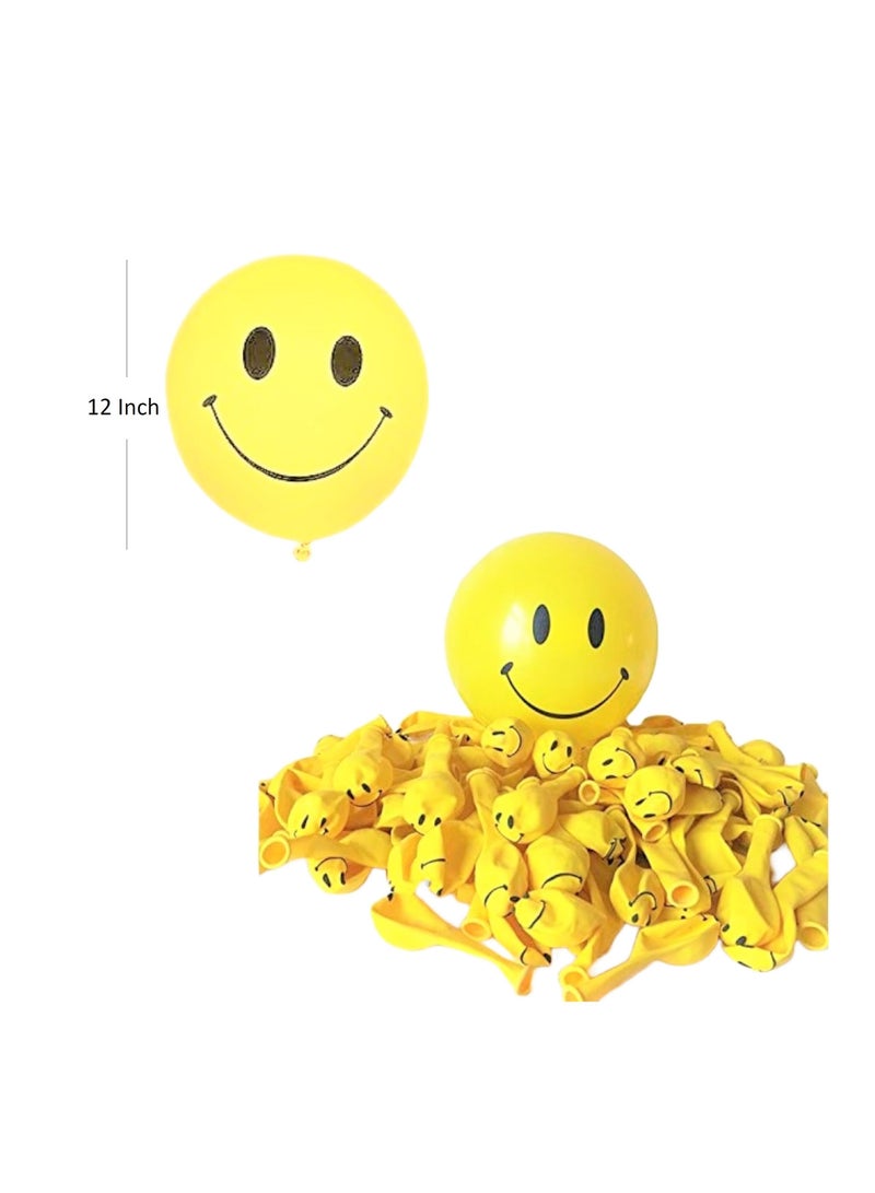 Boxwoods 50 PCS Of Smile Face Yellow Balloons For Birthday, Congratulation,  Back To School, Friends Reunion Party Decoration - Image 2