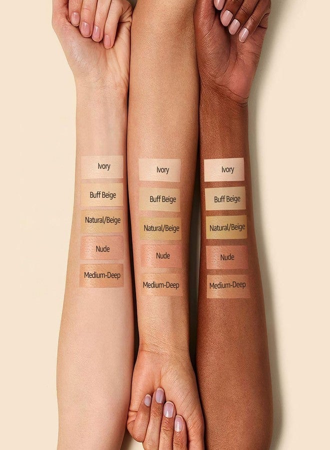 Ihrlpxkc Foundation for Older Women - Air Cushion CC Cream Foundation Makeup, BB Cream Concealer Full Coverage Moisturizing Concealer Brighten Long-lasting (Buff Beige) - Image 5