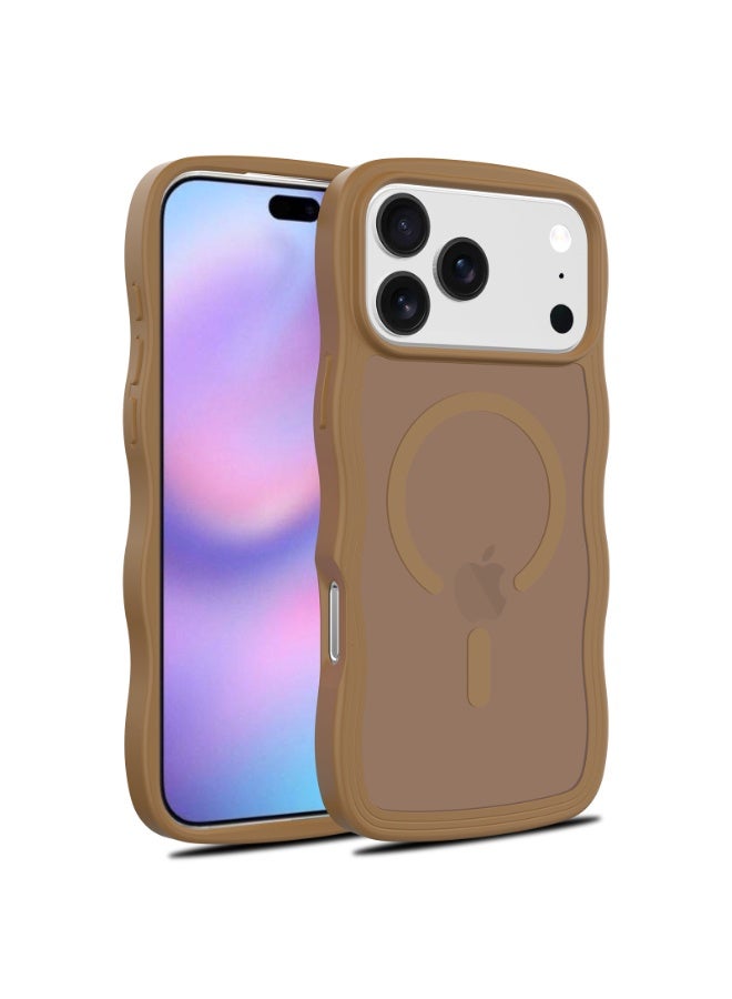 V.nice Magnetic for iPhone 17Pro Max Case, Cute Wavy Full Camera Protection [Compatible with MagSafe] Translucent Matte Anti-Slip Bumper Women Girls Boys Protective Cover - Image 1