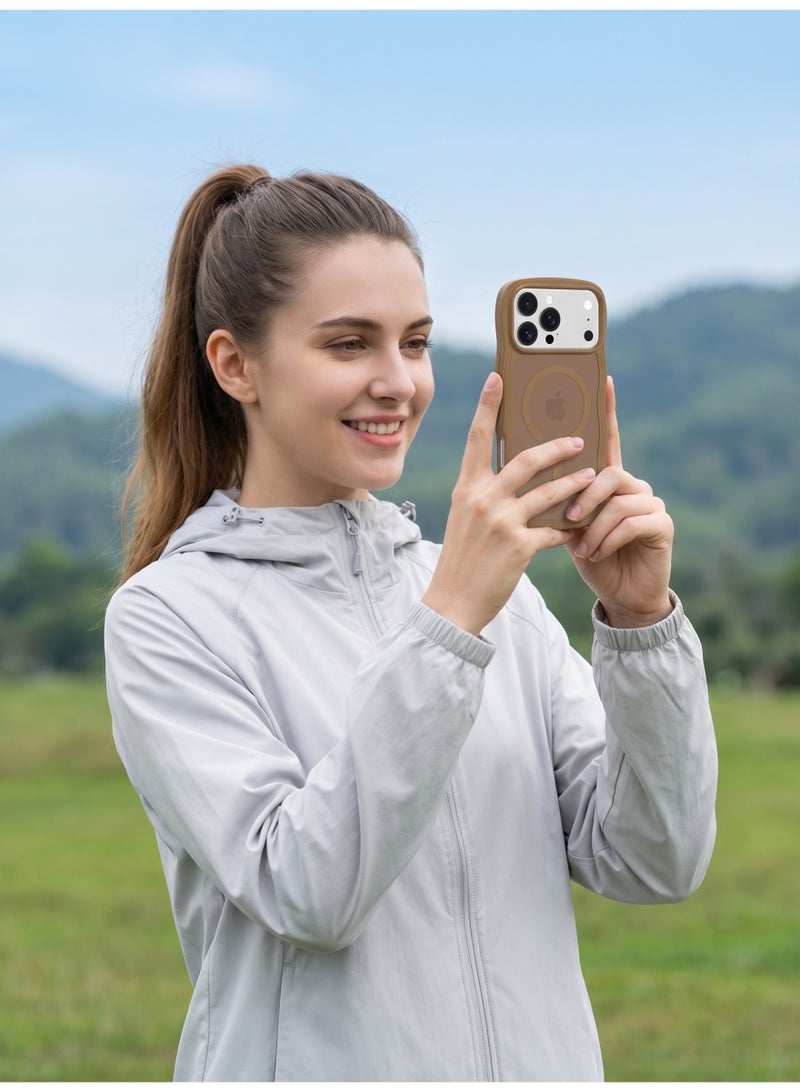V.nice Magnetic for iPhone 17Pro Max Case, Cute Wavy Full Camera Protection [Compatible with MagSafe] Translucent Matte Anti-Slip Bumper Women Girls Boys Protective Cover - Image 5