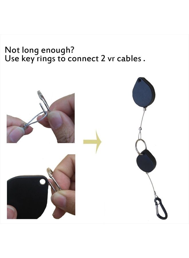 Orzero (6 Pack) Orzero VR Cable Management Compatible for Quest 2, Quest, Rift S, Valve Index, HTC Vive, Sony Playstation or Other Wired VR Games Retractable with Lanyards and Adhesive Hooks - Image 3