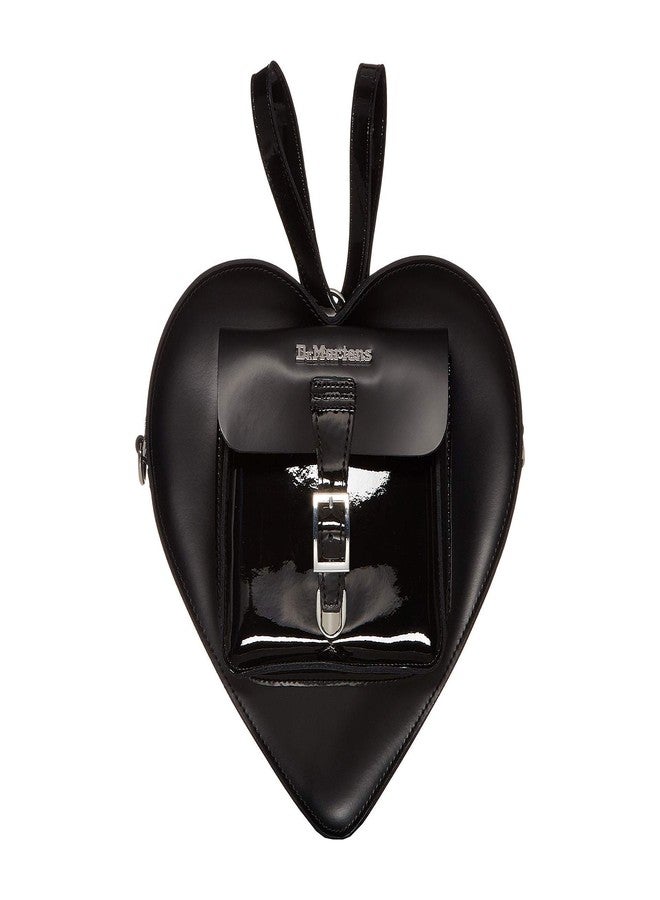 Dr. Martens Leather Heart Shaped Backpack, Black+Black Kiev+Patent Lamper Smooth