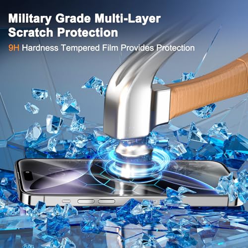 SIBEITU 3 Pack Screen Protector for iPhone 16 Pro with 3 Pack Camera Lens Protector, 6.3 Inch HD Clear 9H Hardness Tempered Glass Film, Scratch Resistent, Easy Installation, Bubbles Free - Image 5