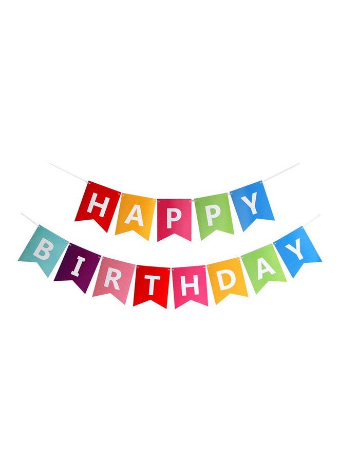 Fecedy Colorful Happy Birthday Banner Bunting - Image 1