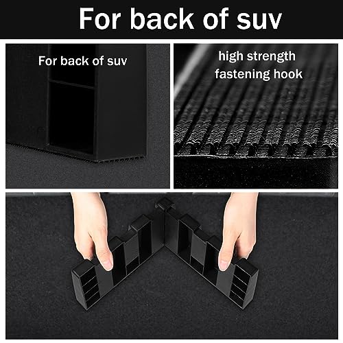 Datanly 6 Pack Car Trunk Organizer Blocks for Back of SUV Multipurpose Car Storage Organizer Blocks Trunk Divider Available to Wool Carpet for Truck SUV Van Cargo - Image 3