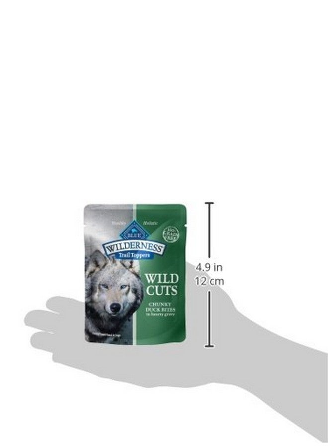 بلو بافلو طعام الكلاب الرطب الطبيعي عالي البروتين من بلو بافالو وايلدرنس تريل توبرز وايلد كاتس، قطع البط في مرق دسم، كيس 3 أونصة، 24 قطعة - Image 2